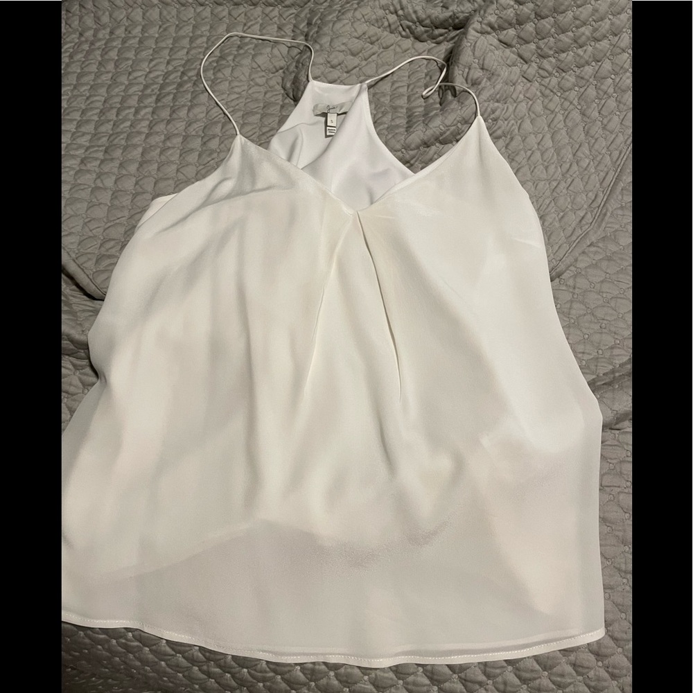 Joie white silk tank size small